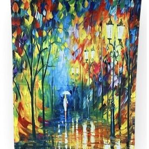 Vibrant 100% Cashmere Afremov Inspired Scarf Wrap 22"x22" Fringe Luxury Spring